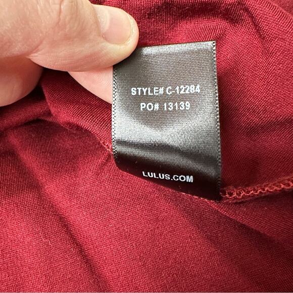 Lulus‎ Yes to the Mesh Wine Red Half Sleeve Skater Mini Dress Size S - Picture 9 of 11